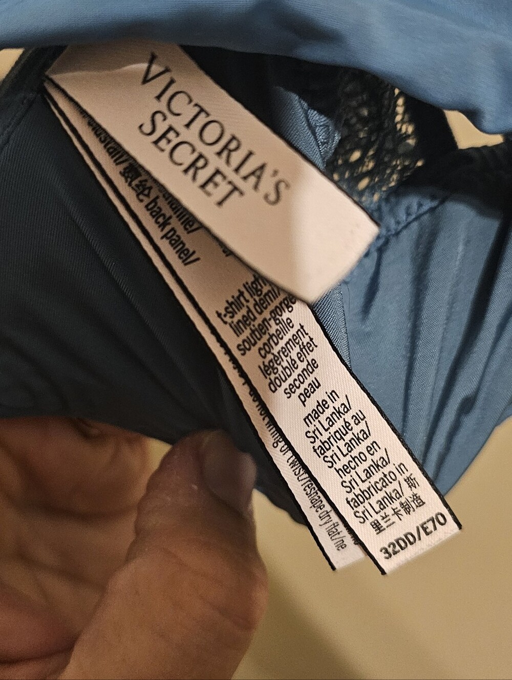 Victoria's Secret T Shirt Lightly Lined Demi Bra 32DD Blue - Picture 7 of 8